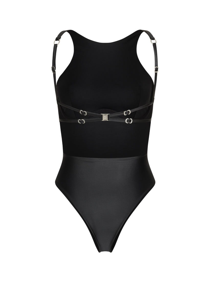 PIERCING ONYX LEATHER SWIM