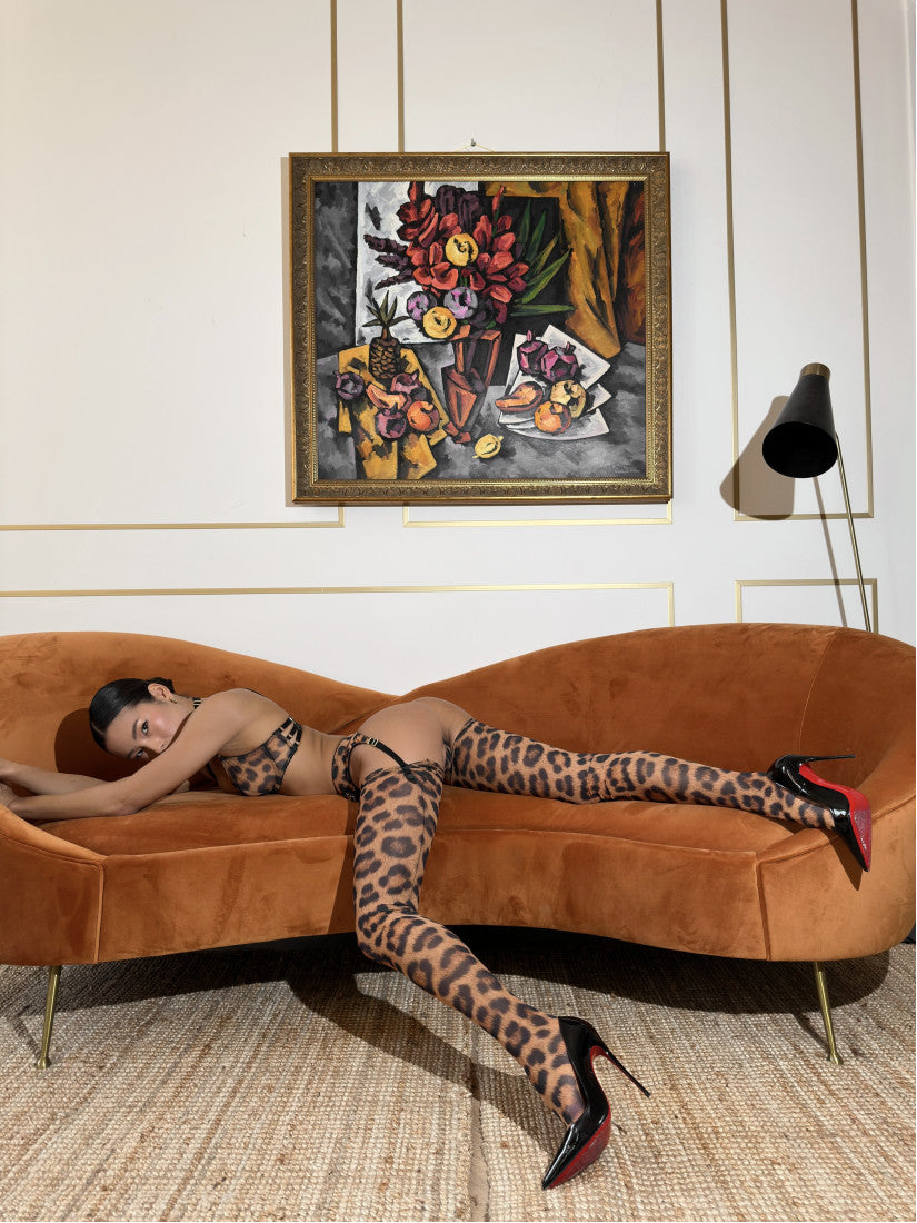 LEOPARD BELTED SET