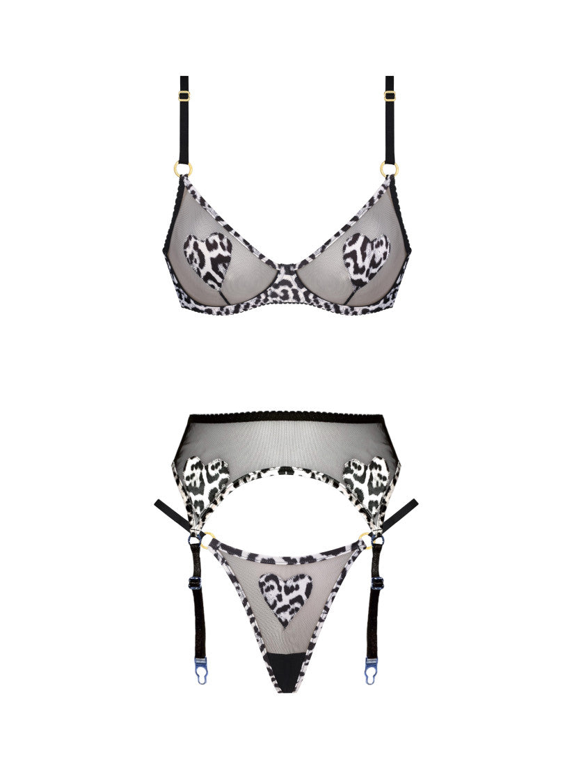 LOVE LEOPARD BELTED SET