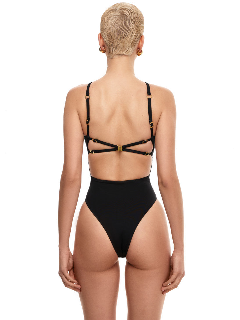 PIERCING OBSIDIAN GOLD SWIM