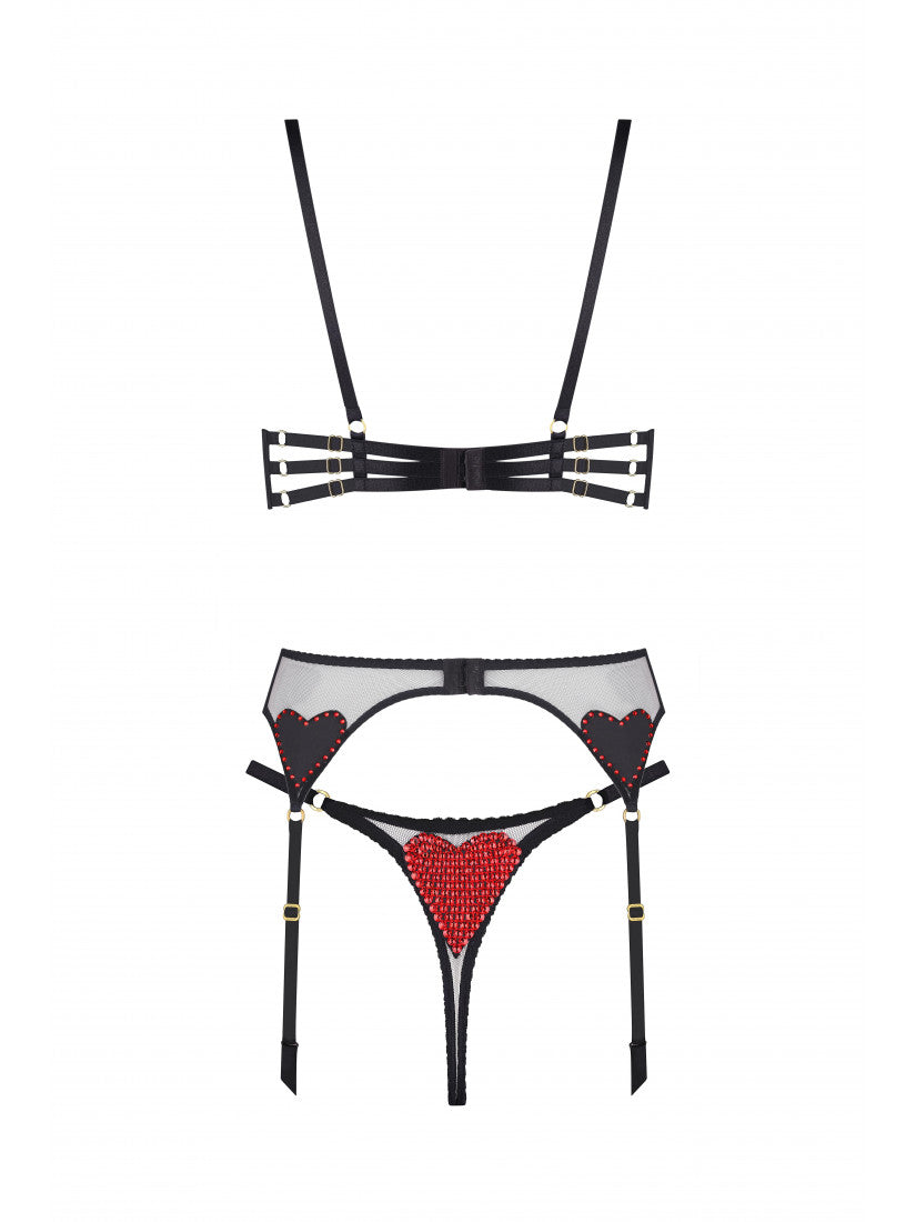 CRISTAL ROUGE NOIR BELTED SET