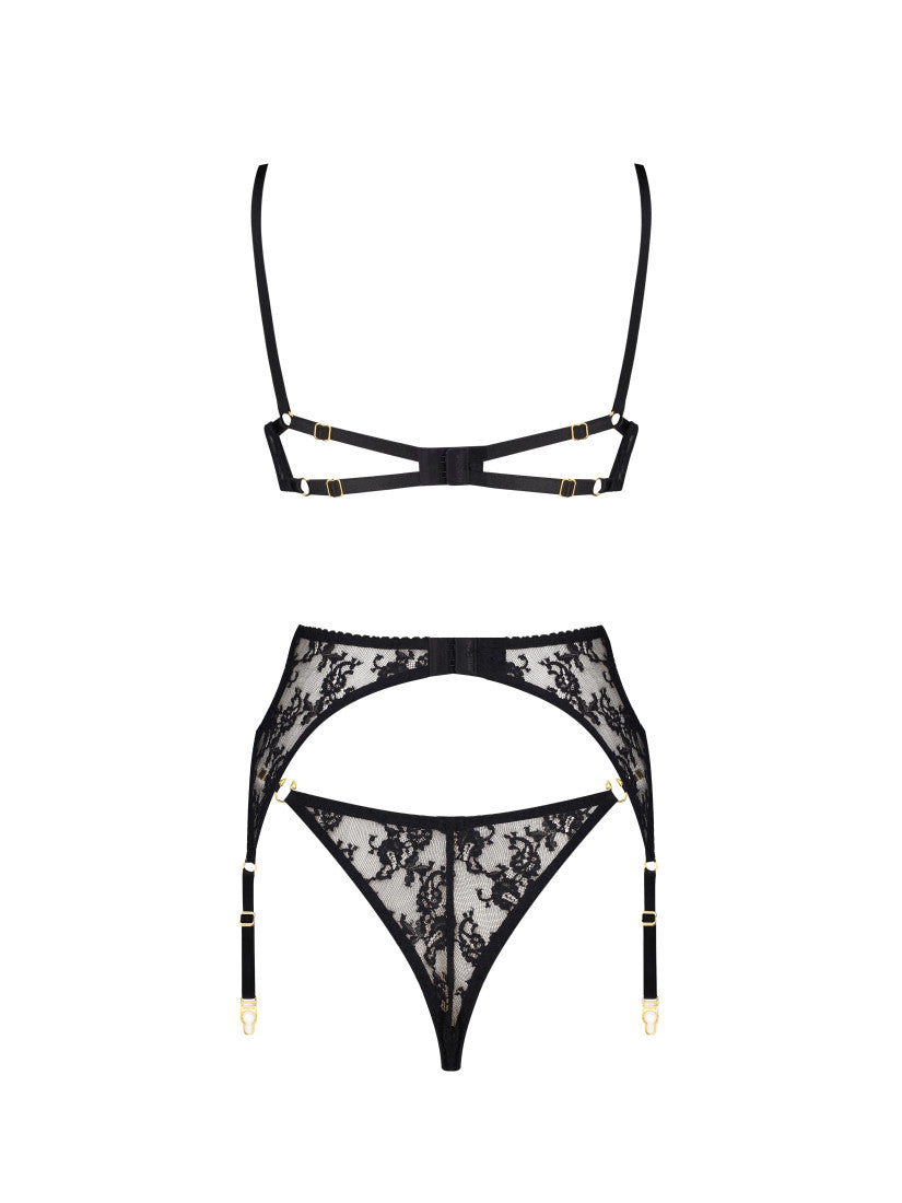 PIERCING GOLD LACE BELTED SET