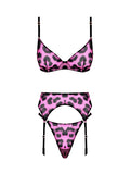ROSE LEOPARD BELTED SET