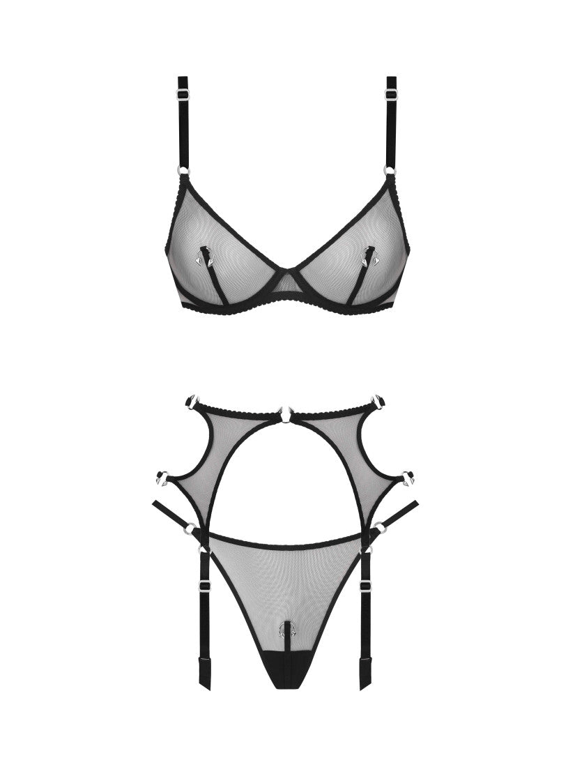 PIERCING STERLING BELTED SET