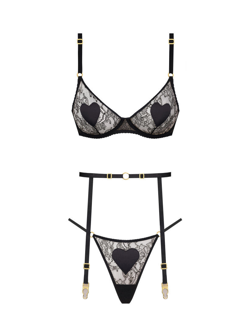 PETALINE MIDNIGHT LACE SET