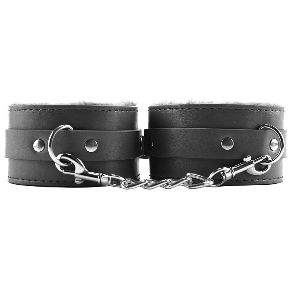 BLACK PLUSH WRIST CUFFS