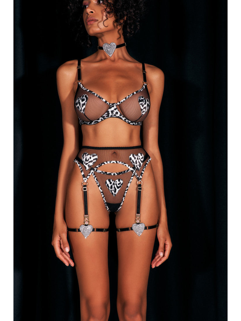 LOVE LEOPARD BELTED SET